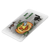 Geist, Schläger und Katze, Happy Halloween! Magnet (Linke Seite)