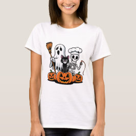 Geist, Schwarze Katze, Skelett Trio Halloween T - T-Shirt