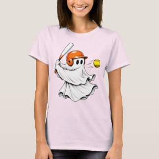 Geist Softball-Schläger Halloween T-Shirt