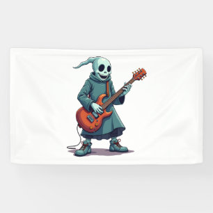 Geist spielt Gitarre – Gruselige Musik Halloween T Banner