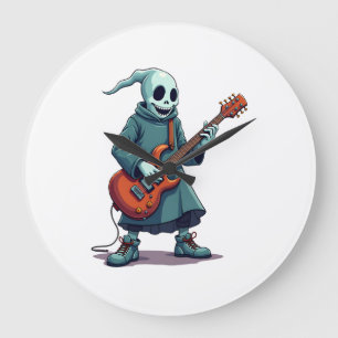 Geist spielt Gitarre � Gruselige Musik Halloween T Große Wanduhr