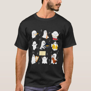 Geist spielt Musikinstrumente Halloween-Musik T-Shirt
