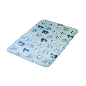 Geist, Spinnennetze und schwarze Katzen Blau Badematte (Schrägansicht)