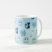 Geist, Spinnennetze und schwarze Katzen Blau Kaffeetasse (VorderseiteRechts)
