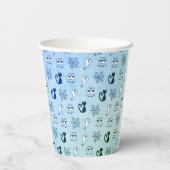 Geist, Spinnennetze und schwarze Katzen Blau Pappbecher (Rückseite)