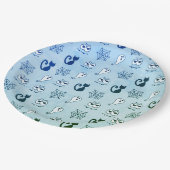 Geist, Spinnennetze und schwarze Katzen Blau Pappteller (Schrägansicht)