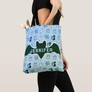 Geist, Spinnennetze und schwarze Katzen Blau Tasche