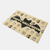 Geist, Spinnennetze und schwarze Katzen Gelb Fußmatte (Schrägansicht)