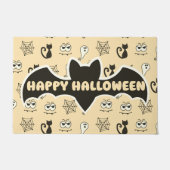 Geist, Spinnennetze und schwarze Katzen Gelb Fußmatte (Vorderseite)