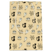 Geist, Spinnennetze und schwarze Katzen Gelb Mittlere Geschenktüte (Vorderseite)