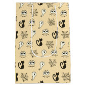 Geist, Spinnennetze und schwarze Katzen Gelb Mittlere Geschenktüte (Rückseite)