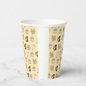 Geist, Spinnennetze und schwarze Katzen Gelb Pappbecher (Rechts)