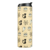 Geist, Spinnennetze und schwarze Katzen Gelb Thermosbecher (Nach links gedreht)