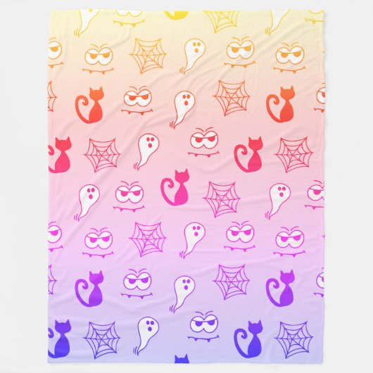 Geist, Spinnennetze und Schwarze Katzen Regenbogen Fleecedecke (Vorderseite)