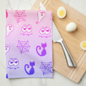 Geist, Spinnennetze und Schwarze Katzen Regenbogen Geschirrtuch (Viertel Falte)