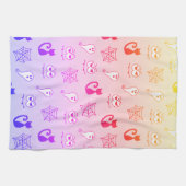 Geist, Spinnennetze und Schwarze Katzen Regenbogen Geschirrtuch (Horizontal)