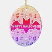 Geist, Spinnennetze und Schwarze Katzen Regenbogen Keramik Ornament (Rechts)