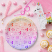 Geist, Spinnennetze und Schwarze Katzen Regenbogen Pappteller (Party)