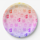 Geist, Spinnennetze und Schwarze Katzen Regenbogen Pappteller (Vorderseite)