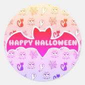 Geist, Spinnennetze und Schwarze Katzen Regenbogen Runder Aufkleber (Vorderseite)