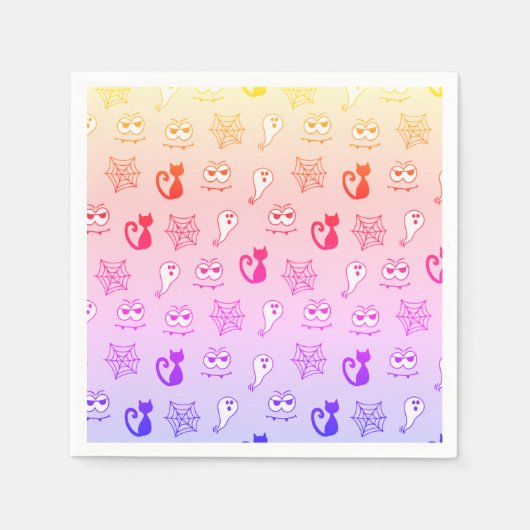 Geist, Spinnennetze und Schwarze Katzen Regenbogen Serviette (Vorderseite)