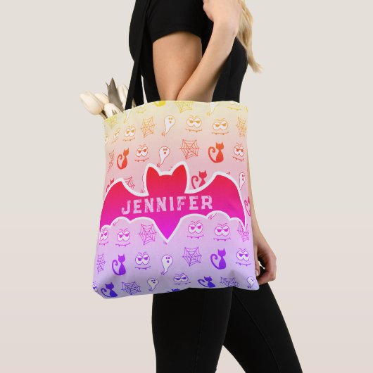 Geist, Spinnennetze und Schwarze Katzen Regenbogen Tasche (Von Nahem)