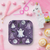 Geist, Spuk Häuser, Vollmonde und Fledermäuse Pappteller (Party)