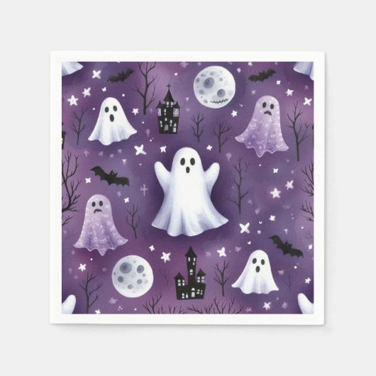 Geist, Spuk Häuser, Vollmonde und Fledermäuse Serviette (Vorderseite)