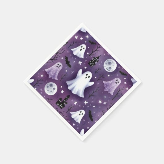 Geist, Spuk Häuser, Vollmonde und Fledermäuse Serviette (Ecke)