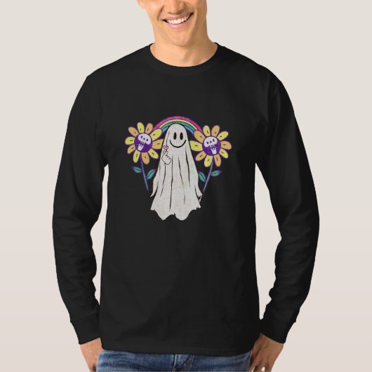Geist Süß Bunt Regenbogen Goth T-Shirt (Vorderseite)