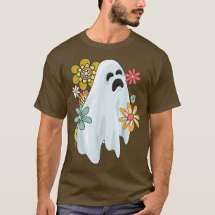 Geist Süß Vintage Retro Floral Groovy Halloween G T-Shirt