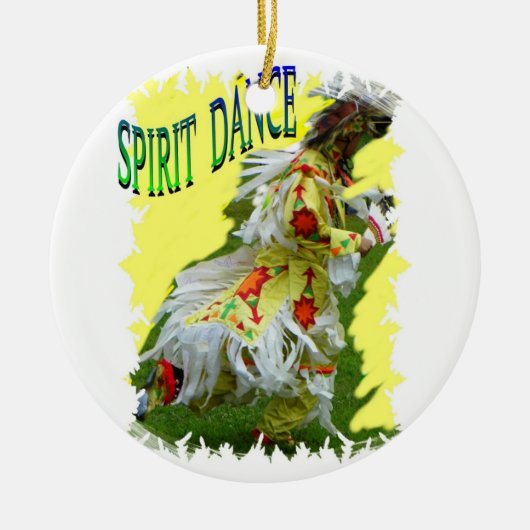 Geist-Tanz-Ureinwohner-Weihnachtsverzierung Keramik Ornament (Vorne)