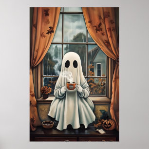 Geist trinkt Kaffee-Druck, Geist-Tee whimisch Poster