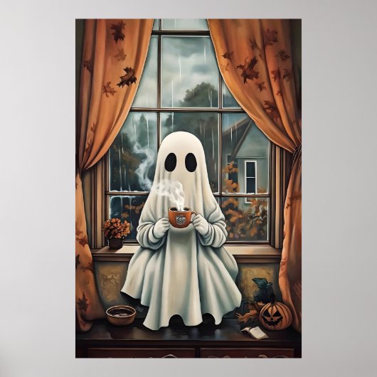 Geist trinkt Kaffee-Druck, Geist-Tee whimisch Poster (Vorne)