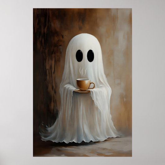 Geist trinkt Kaffee-Druck, Geist-Tee Whimsical Poster (Vorne)