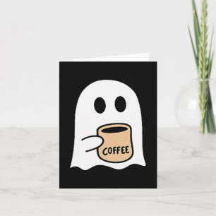 Geist trinkt Kaffee Lustiger Halloween-Kostüm Kaff Karte