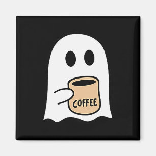 Geist trinkt Kaffee Lustiger Halloween-Kostümkaffe Magnet