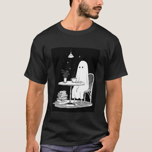 Geist trinkt Tee und liest ein Buch (Vorderseite)
