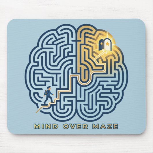 Geist über Labyrinth – Inspirierendes Gehirnlabyri Mousepad (Vorne)