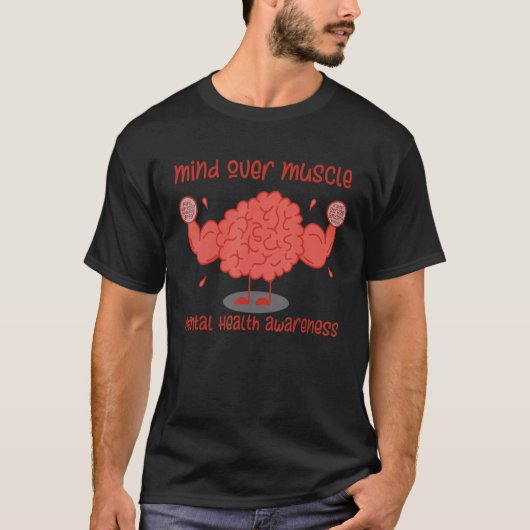 Geist über Muskel Starker Kopf T-Shirt (Vorderseite)