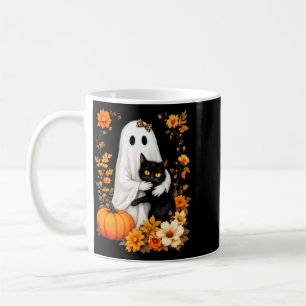 Geist umarmt schwarze Katze Halloween Katzenliebha Kaffeetasse