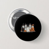 Geist und Freunde in Kostümen Herbst Jahreszeit Ha Button (Vorne & Hinten)