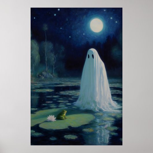 Geist- und Froschkunst-Druck Sumpf-Mondlicht-Öl Poster (Vorne)