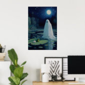 Geist- und Froschkunst-Druck Sumpf-Mondlicht-Öl Poster (Heimbüro)