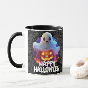 Geist und Kürbis Frohes Halloween Tasse