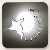 Geist und Mondkust. Happy Halloween Untersetzer (Vorderseite)