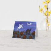 Geist und schwarze Katze auf dem Kürbisfeld Karte (Gelbe Blume)