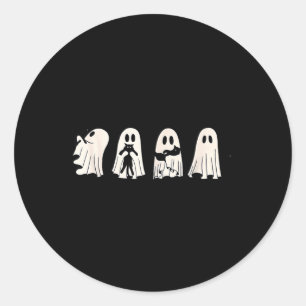 Geist und schwarze Katze süßer Geist hält Katze Runder Aufkleber