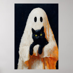 Geist und schwarze Katze Vintage Poster Gothic