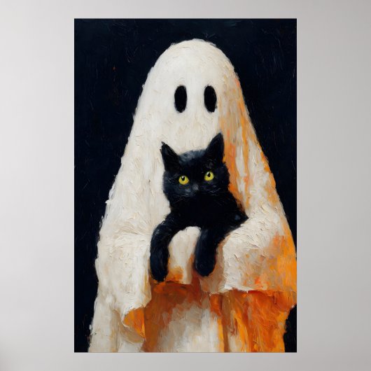 Geist und schwarze Katze Vintage Poster Gothic (Vorne)